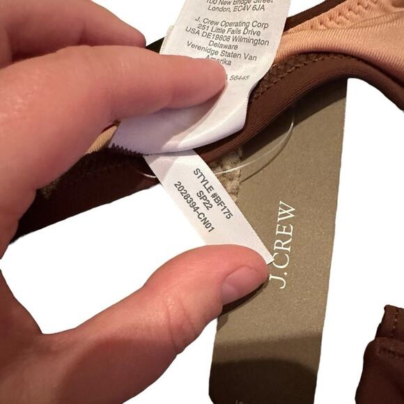 J. Crew O-Ring Tie-Shoulder Bikini Swim Top in Brown Sz 3XL‎ Plus NEW - Picture 5 of 5